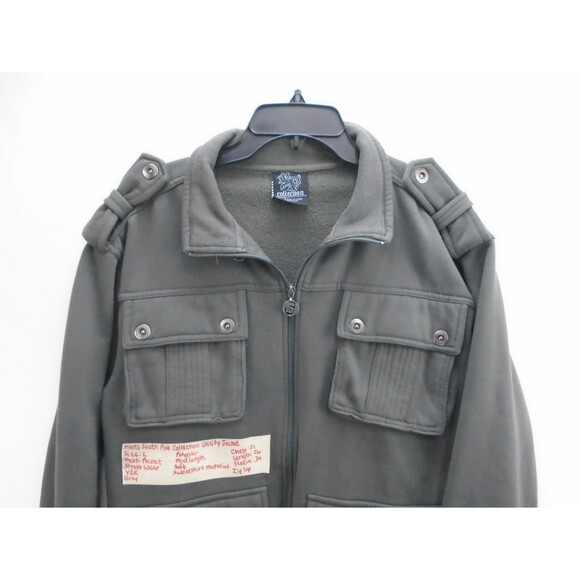South Pole Y2K Utility Sweat Jacket Men's Size L Gray Multi Pocket Street Wear - Picture 2 of 8